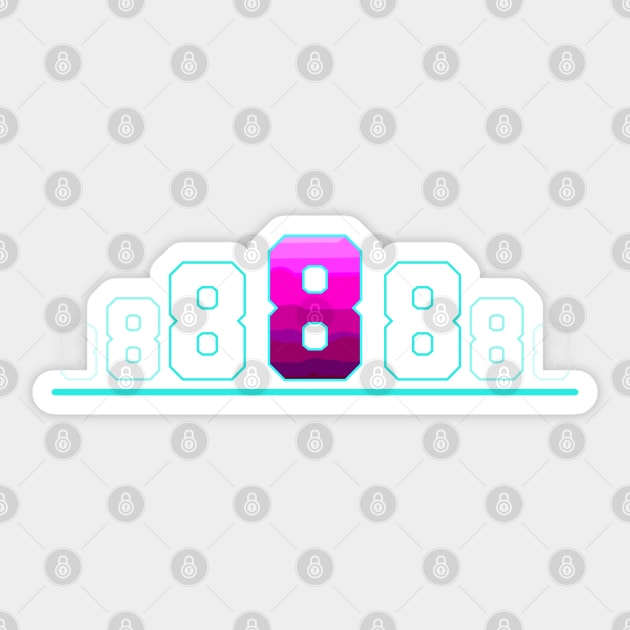 Number 8 - Number 8 - Sticker | TeePublic
